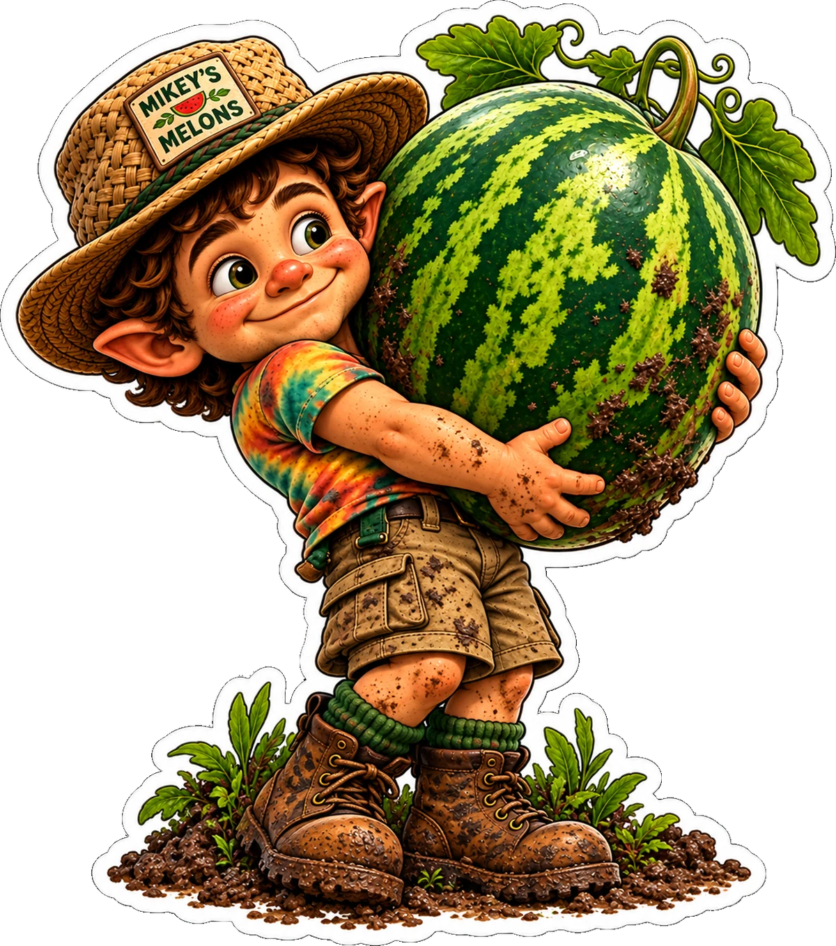 Mikey G carrying a watermelon